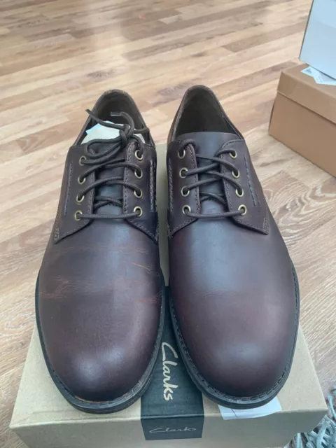 CLARKS HINMAN PLAIN Mahogany shoes SIZE UK 8 FIT G EUR 54 07