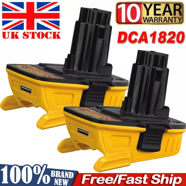 For Dewalt Battery Adapter DCA1820 18V/20V Li-ion Convert To DC9096 Ni-MH Ni-Cad