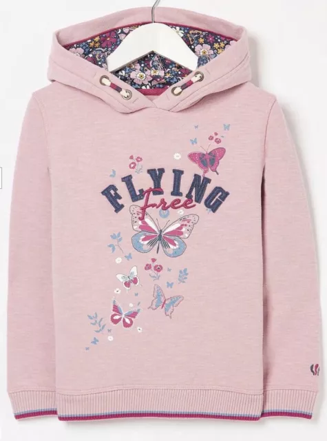 Fatface Girls Lilac Flying Butterflies Sweat Hoodie In Various Sizes *BNWT*