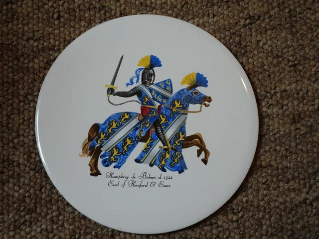 H & R Johnson Round Tile - Trivet "Humphrey de Bohun" 1960's
