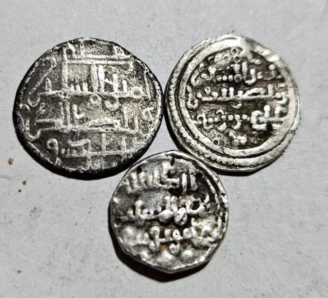 Almoravides Lot De 3 Quirates Monnaies Antiques En Argent Rare Types Differents 3