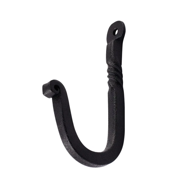 Black Wrought Iron Hooks 3.5" L Antique Wall Mount Hanger Hooks Powder Coated