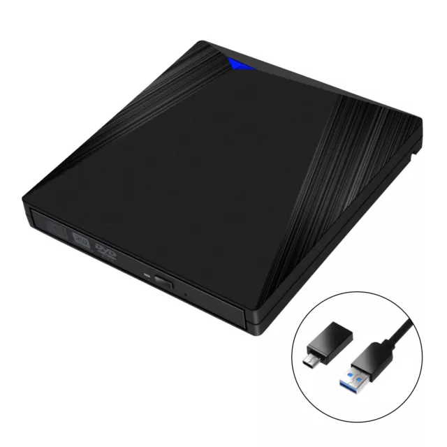 Usb3.0 Type-C External Dvd Rw Cd Drive Player Burner For Laptop Pc Mac Blk AU6 2