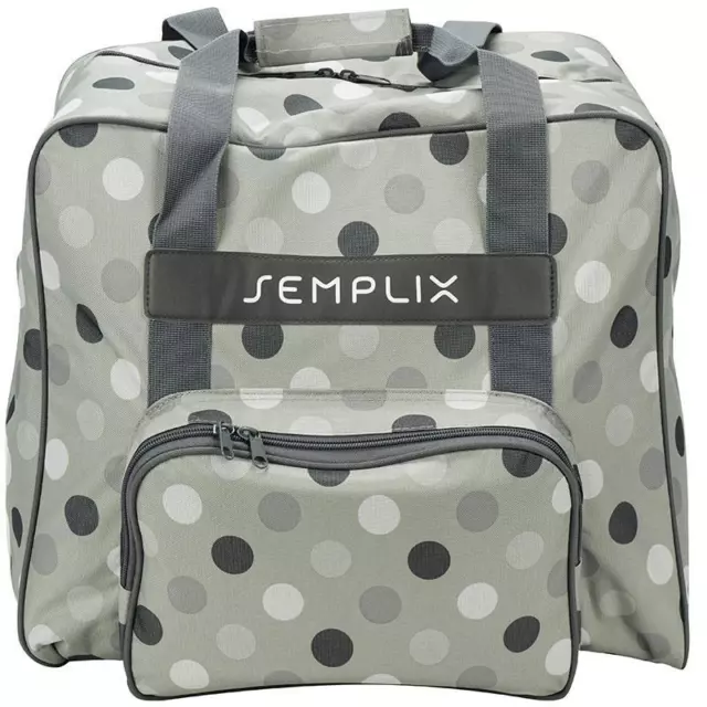 Semplix Overlocktasche-Coverlocktasche Polka Dots (stein/grau) Overlock bis 42cm