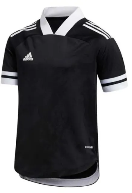 NEW Adidas Boys black Short Sleeve Condivo 20 Soccer Training Jersey youth large