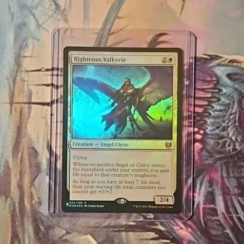 Righteous Valkyrie 1x FOIL KHM MTG Kaldheim Rare MINT white Righteous Valkyrie 1x FOIL KHM MTG Kaldheim Rare MINT white