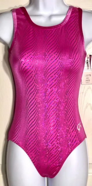 Gk Berry Diva Foil Velvet Adult X-Small Gymnast Dance Classic Tank Leotard Axs