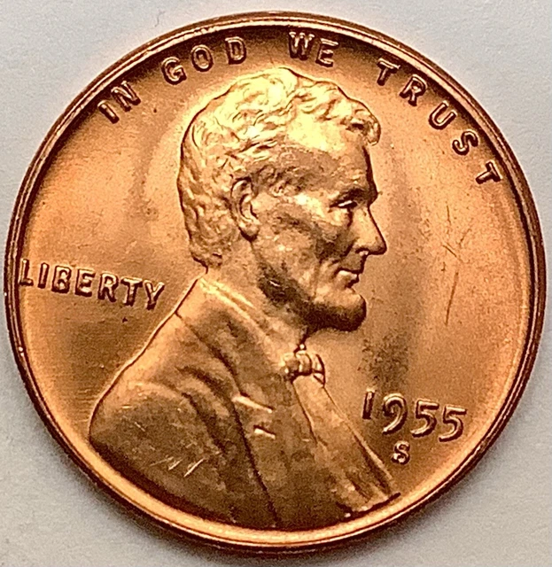 1955 S Uncirculated BU Red RD  - Lincoln Wheat Cent  ~ Free Ship. M810s1