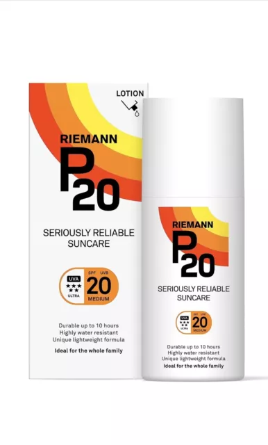 Riemann P20 SPF 20 Medium Original Sunscreen Suncare Lotion 200ml Brand New