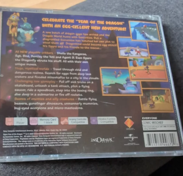 Spyro Year of the Dragon (Sony PlayStation 1, 2000) Black Label 2