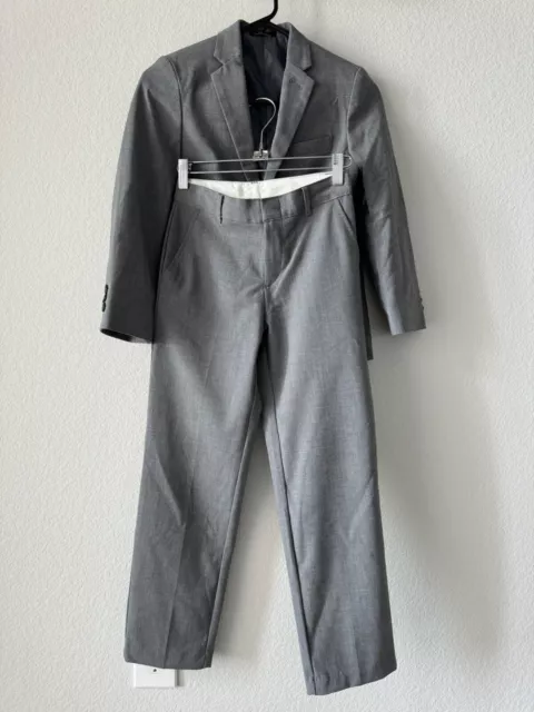 CHAPS  Boys Suit 2 Piece Set Grey Blazer&Pant Size 10 Formal Church Wedding