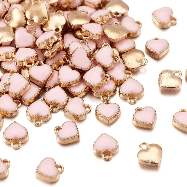 Herz Anhänger Charms Emaille Kleine Anhänger Perlen  Ohrring herstellung