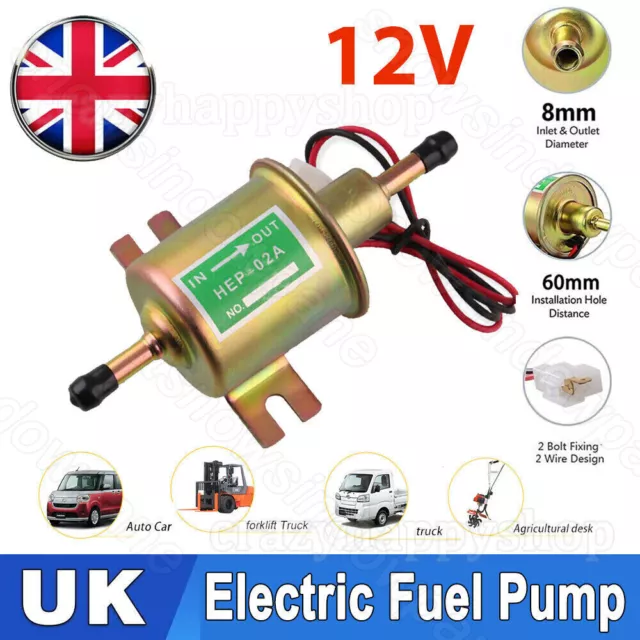 12V Electric Universal Petrol Diesel Fuel Pump Facet Cylinder Style Tractor Boat