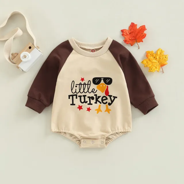 NEW  Thanksgiving Little Turkey Baby Girl Boy Bodysuit Romper Jumpsuit