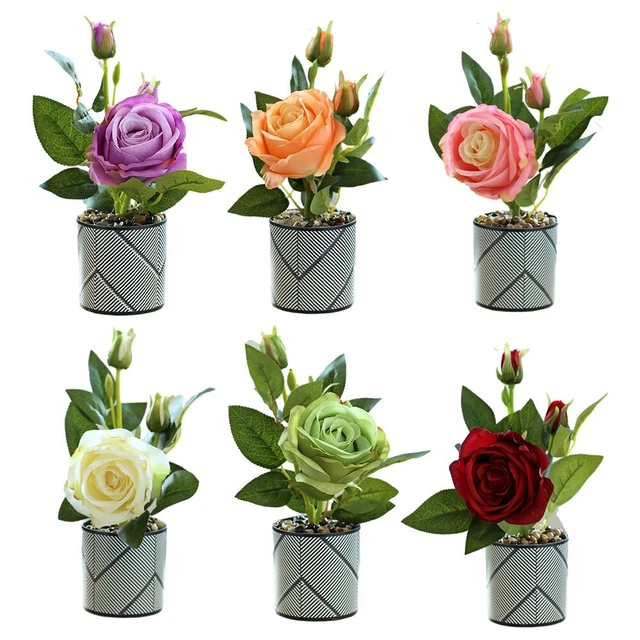 Bouquet Di Rose Artificiali Con Vaso Di Vetro Missblue: Fiori Finti In Seta Con Barattolo E Spago, Decorazione Casa, Regalo Per Matrimonio E Proposta