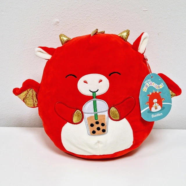 Squishmallows Baiden Red Dragon With Boba - Peluche Originale 30,5 Cm - Jazwares - 6