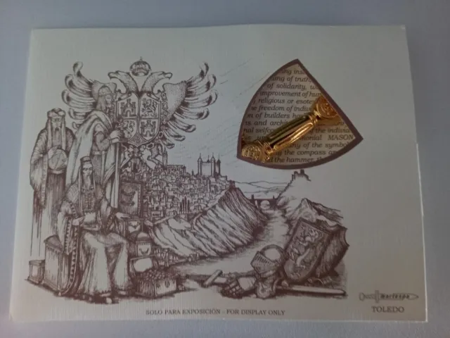 Minature Toledo Sword - Masonic Sword - Gold Plated - Made In Spain