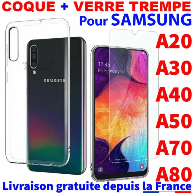 Protection Pour Samsung Galaxy A40 A50 A41 A51 Coque / Verre Trempe Etui Housse