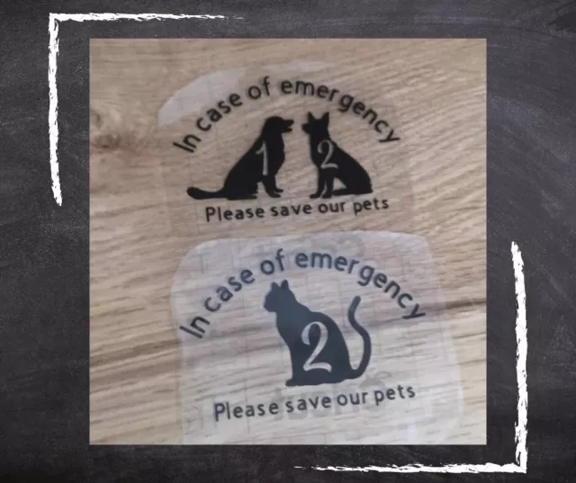 In Case Of Emergency Please Save My Pets Decal Viynl Window Sticker