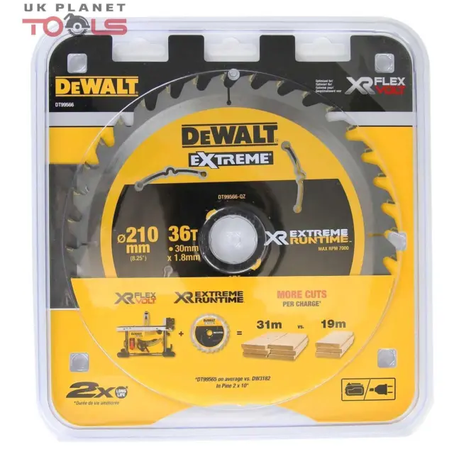 DeWalt DT99566-QZ XR FLEXVOLT eXtreme Runtime 210mm x 30mm x 36T Table Saw Blade