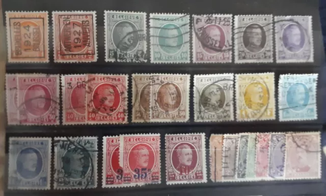 Timbres Belgique années 1915 à 1927 - Albert 1er