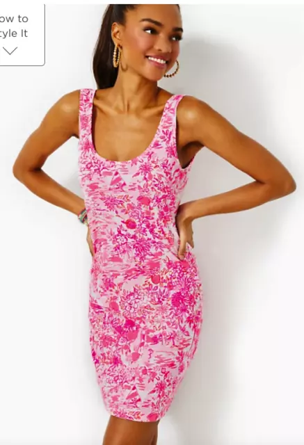 Lilly Pulitzer Newberri Tank Dress  M,L,XL Peony Pink Seaside Scene.NWT,NIP