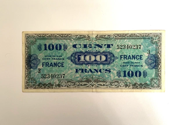 ANCIEN BILLET DE Banque De 100 Francs " Serie De 1944 " EUR 7,00