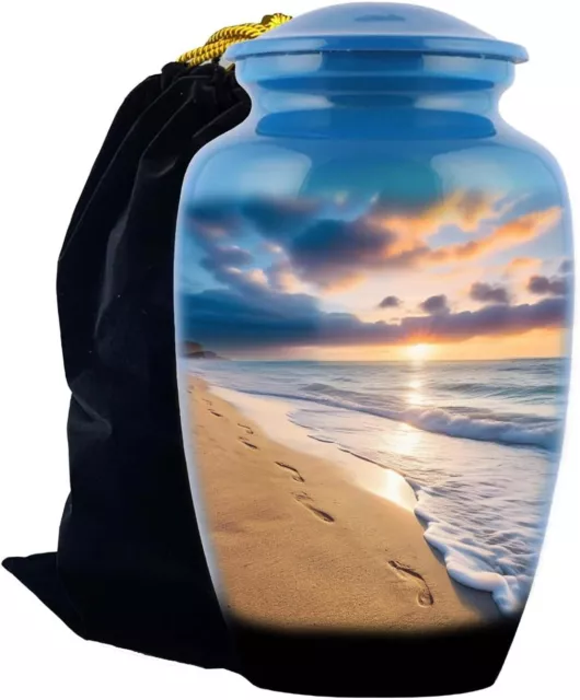 10" Beach Sunset Urns Cremation Urn For Human Ashes Memorial Adult Burial Urn