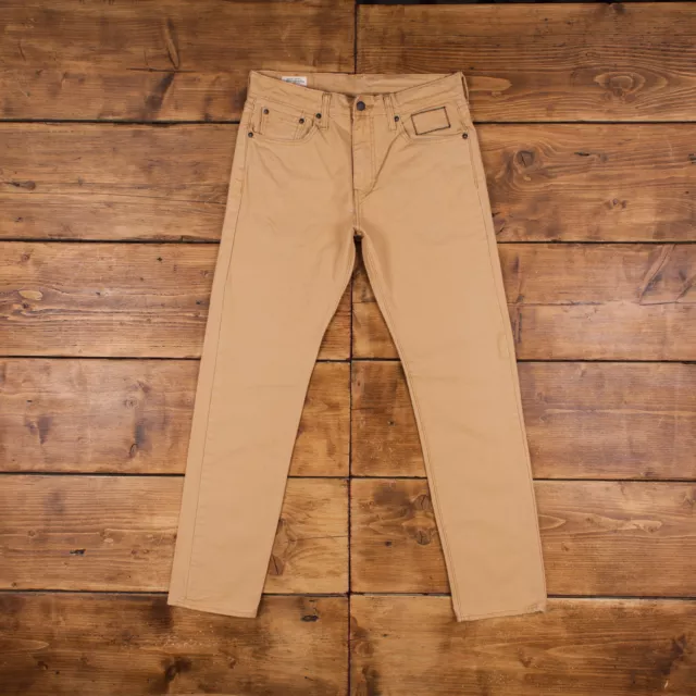 Pantaloni chino Levi's nuovi con etichette 30x30 da uomo beige affusolato misto cotone