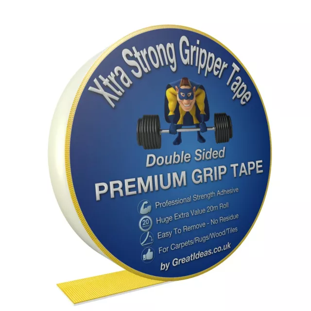 Double Sided Tape Heavy Duty Clear Extra Strong Adhesive Carpet Rug Sticky Grip