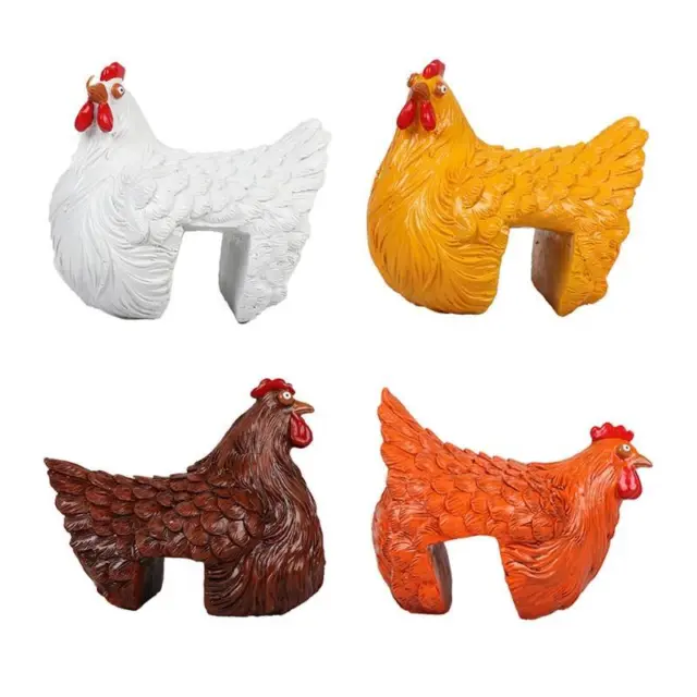 Clip Ladder Hen Resin Ornament Statues Funny Chicken Clamping Stair Figure Decor