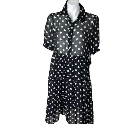 Kate And Lily Dress Size 8 Black White Polka Dot Women Dress. Nwt