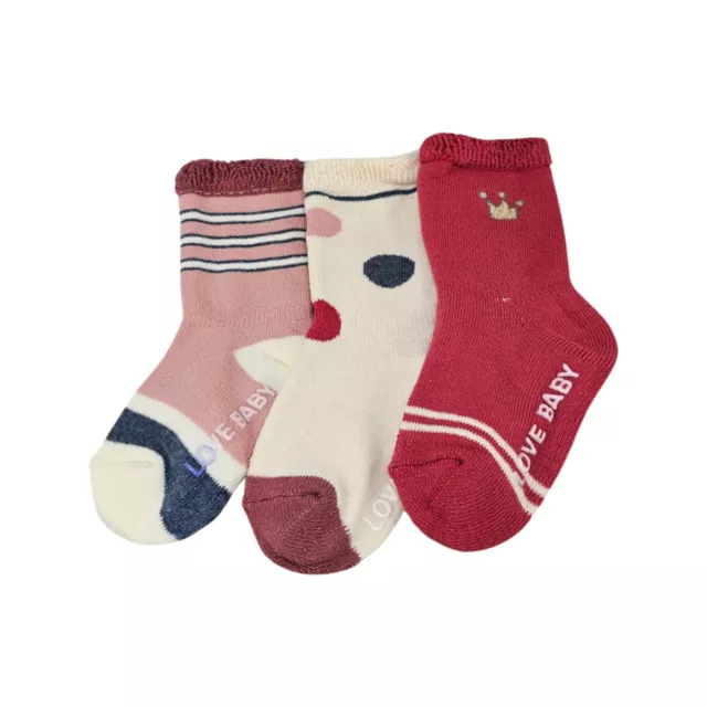 Kinder Jungen Mädchen Wintersocken Baby Kleinkind Frottee Baumwolle dick Auto gestreift rutschfest 3