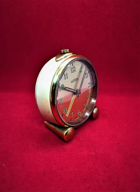 Old Vintage Small ROAMER Swiss Alarm Clock Working