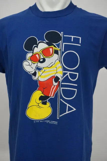 Vintage Disney Cool Mickey Mouse Florida tourist T-shirt, Single stitched Large 2