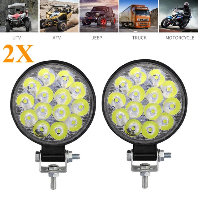 2X LED Arbeitsscheinwerfer KFZ 42W 12V 24V Auto Flutlicht Traktor Scheinwerfer