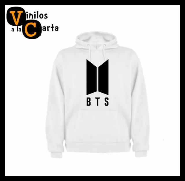 Sudadera capucha grupo Corea BTS boy band Jin Suga J-Hope RM Jimin Roly blanca