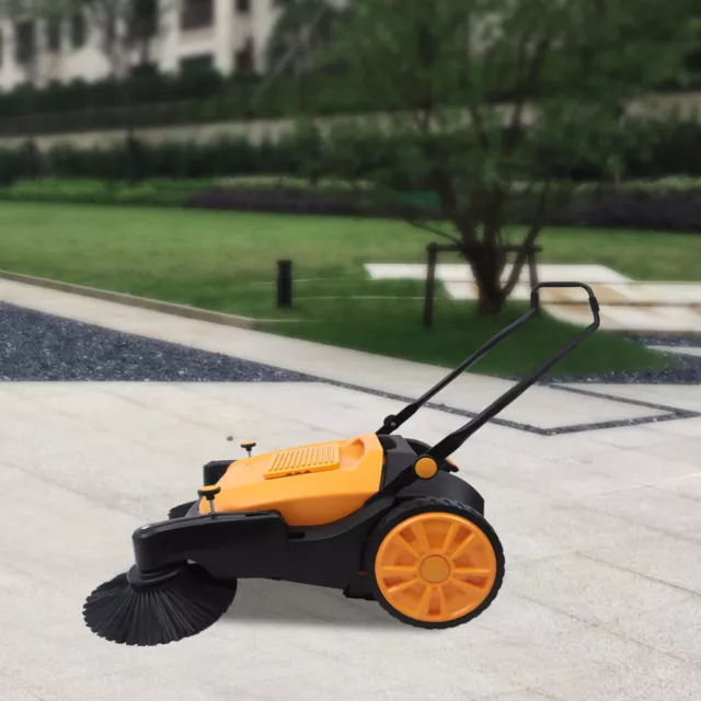 41" Outdoor Hand Push Sweeper Large Area Pavement Street Sweeping Cleaning Tool