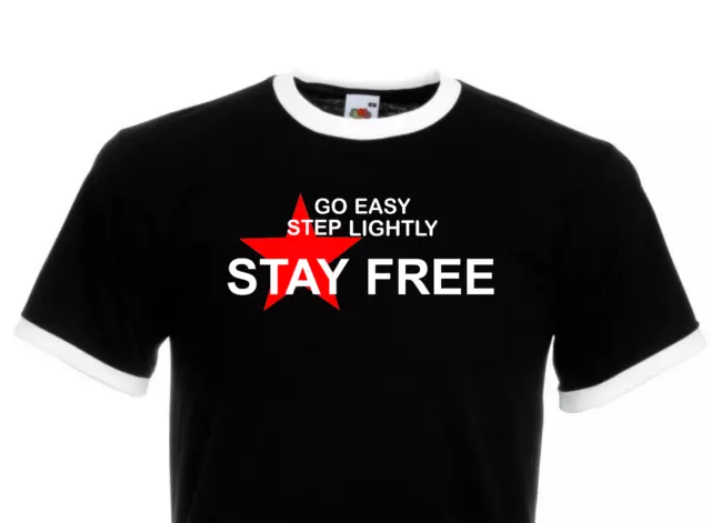 Stay free t shirt the clash Joe Strummer. old skool punk cotton ringeor