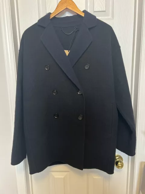 NWT Belstaff Valley Double-breasted Pea Coat Wool MSRP $1295 US 2