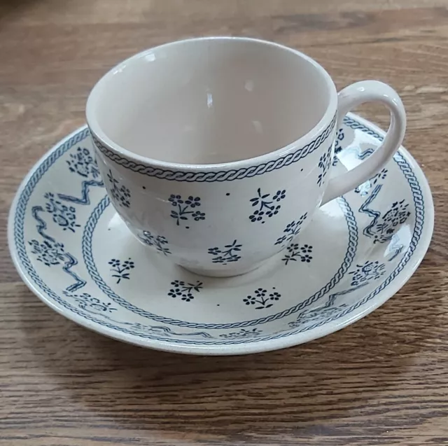 Vintage Laura Ashley 'Petite Fleur' Blue Pattern Cup & Saucer