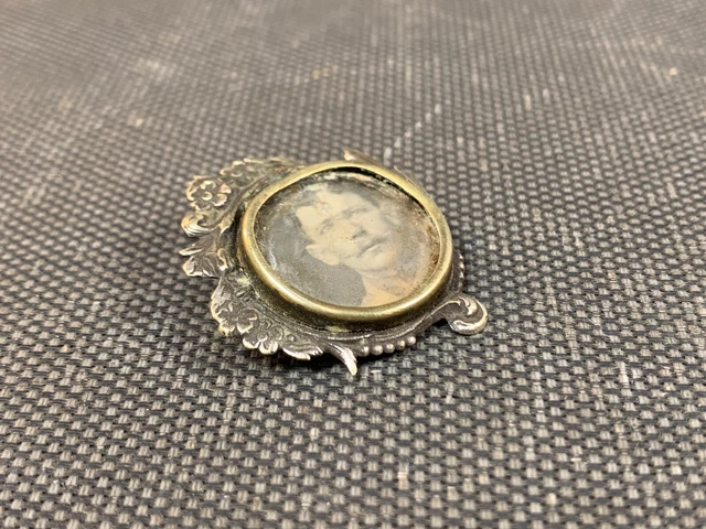 Broche Ancienne En Argent - Porte-photo - Ref 90157