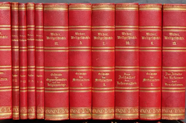 Allgemeine Weltgeschichte,Dr.georg Weber,19 Bände Mit Register-Bänden,1857, Rar 2