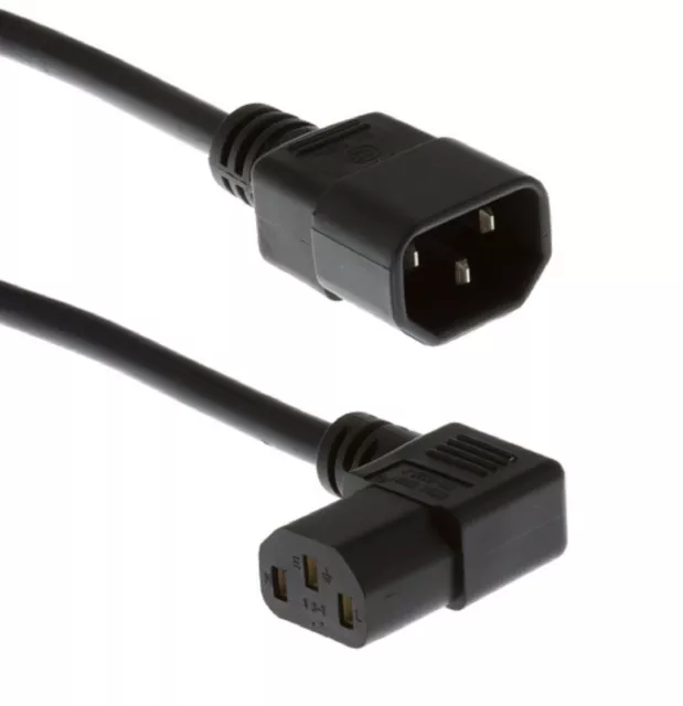 Power Extension Cable IEC C14 Male to IEC C13 Female Right Angle 4m 4 metres