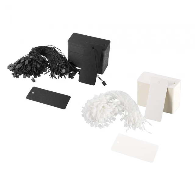 200 Étiquettes Cadeaux Violet - 45x35mm - Avec Ficelle - Pour Vêtements, Bijoux, Présentoirs