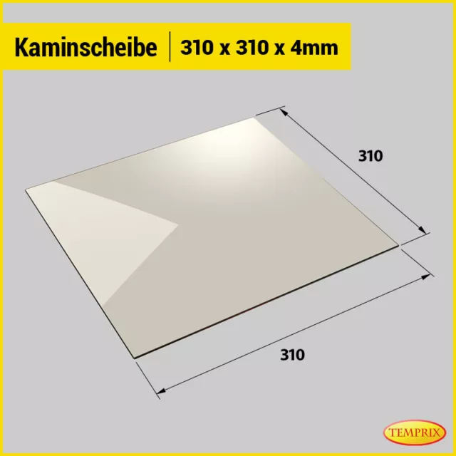Verre De Cheminée Et Poêle résistant au feu Vitre d'insert Four 310x310x4mm