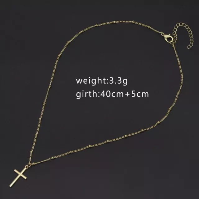 Silver/Gold Plated Double Layer Cross Necklace Pendant Clavicle Chain Women