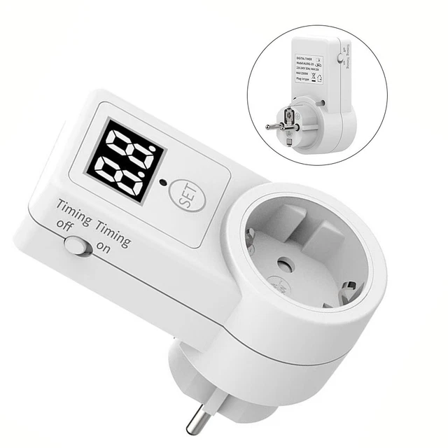 Interruttore timer europeo bianco con corrente massima 10A per più dispositivi
