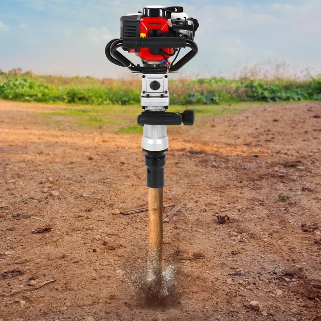 2 Stroke Gas Petrol T Post Pile Driver Engine Hammer Farm Fence Garden 32.6cc