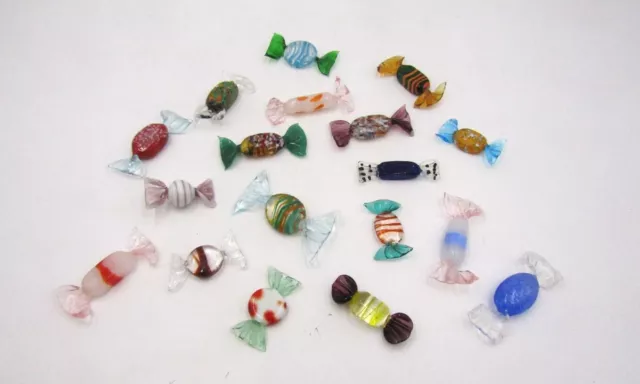 Collection of Murano Style Glass Sweets Candy Multicoloured